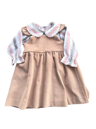 Blusa rayas gris rosa cuello bebe (BILR-13/PKW23)